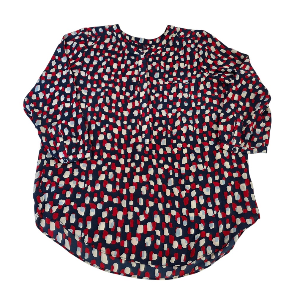 NYDJ Tunic Top Womensβ Multicolor S Polyester 3/4 Sleeve In Print Lightweight